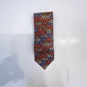 Multicolor Geometric Silk Tie
